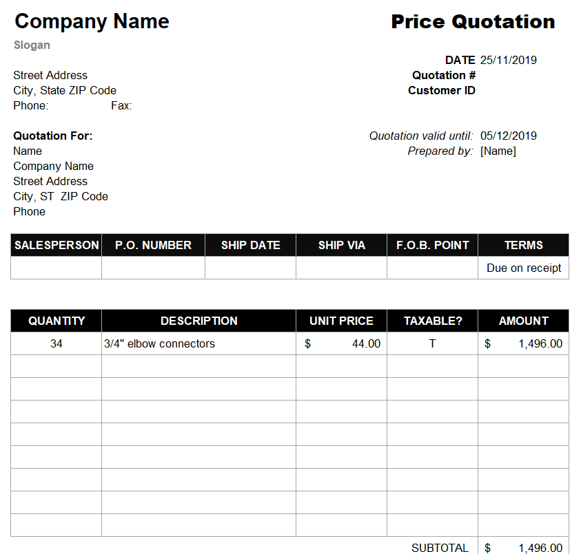 18+ Standard Quotation Formats (DOC & EXCEL) - Daily LIfe Docs